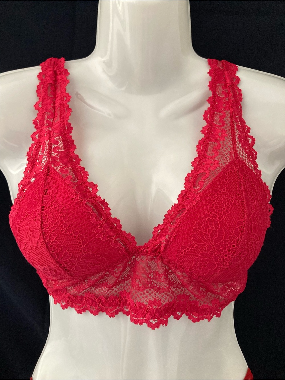 Rose + Vine Red Lace Bralette XS/S